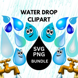 Water drop svg, Clipart, Bundle, PNG, Droplet, Raindrop, Cricut printable svg, Vector image, Transparent, Free commercial use, Illustration