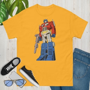 Optimus Prime T-shirt, Old School Cartoon Tees, 80's Vintage Retro T-shirts, Popular 80's T.V. Show Shirts