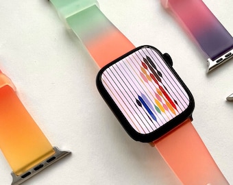 Clear Translucent Apple Watch Band, Gradient iWatch Band