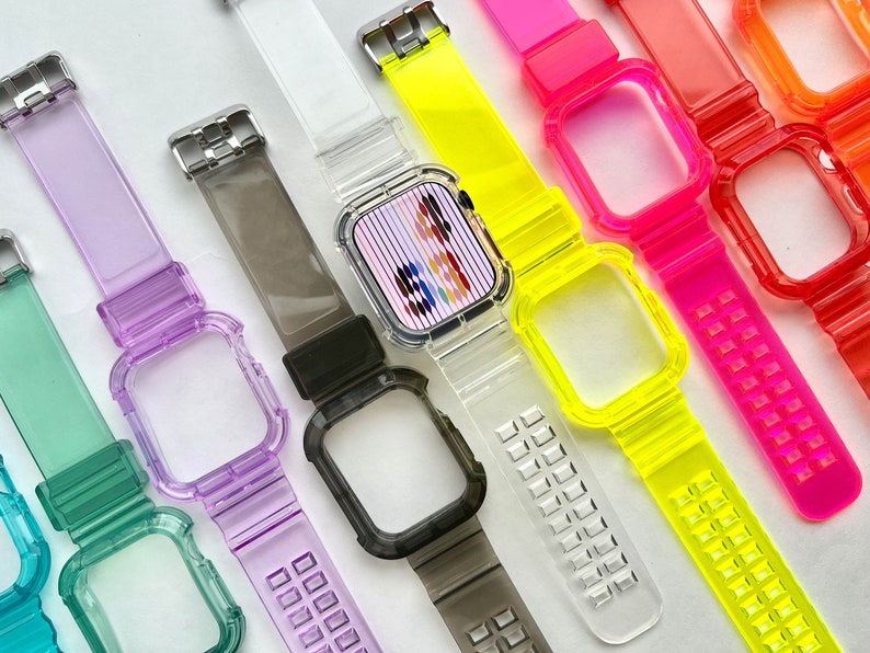 Clear Apple Watch Band 40mm, Transparent Apple Watch band 44mm, iwatch band, iWatch 8, 7, 6, transparent apple watch band, Apple Watch strap image 1
