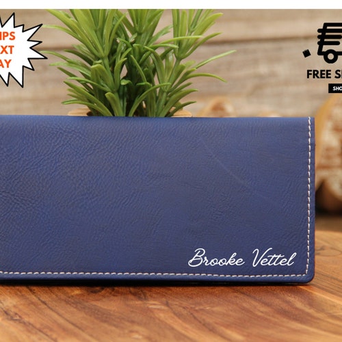 Checkbook Covers Checkbook Holder Checkbook Wallet Leather Etsy