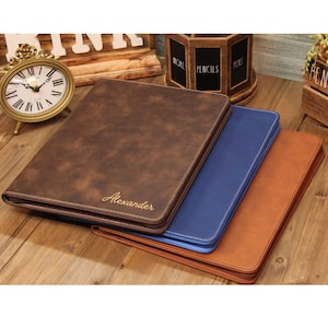 Portfolio with Zipper, Custom Portfolio with zipper, Personalized Business Portfolio, Vegan Leather, Portfolio, Journal