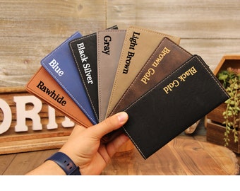 Chequera personalizada, funda personalizada para chequera, chequera de cuero, billetera y soporte para chequera, estuche para chequera, fundas personalizadas para chequera