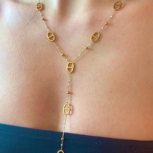 Collier sautoir en acier inoxydable maille marine