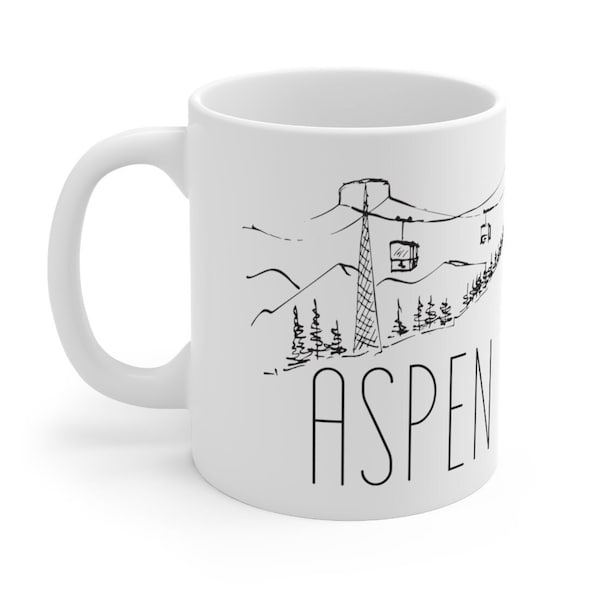 Aspen Mug, Aspen Colorado, Aspen Gfit, Snowboarder Mug, Ski Gift, Aspen Girls Trip, Aspen Ski Club, Aspen Ski Resort