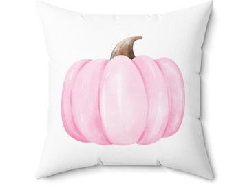 Pink Fall Pillow, Thanksgiving Pillow, Pink Pumpkin Pillow, Pumpkin Throw Pillow, Pink Toss Pillow, Pink Fall Decor, Multiple Sizes