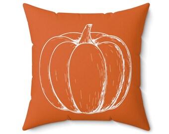 Orange Pumpkin Pillow, Fall Pillow Cover, Modern Pumpkin Pillow, Thanksgiving Pillow, Orange Fall Decor, Pumpkin Throw Pillow, Simple Pillow