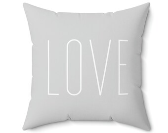 Valentine Pillow Cover, Love Pillow, Gray Throw Pillow, Coastal Valentine, Minimalist Pillow, Multiple Sizes, VALENTINE'S COLLECTION