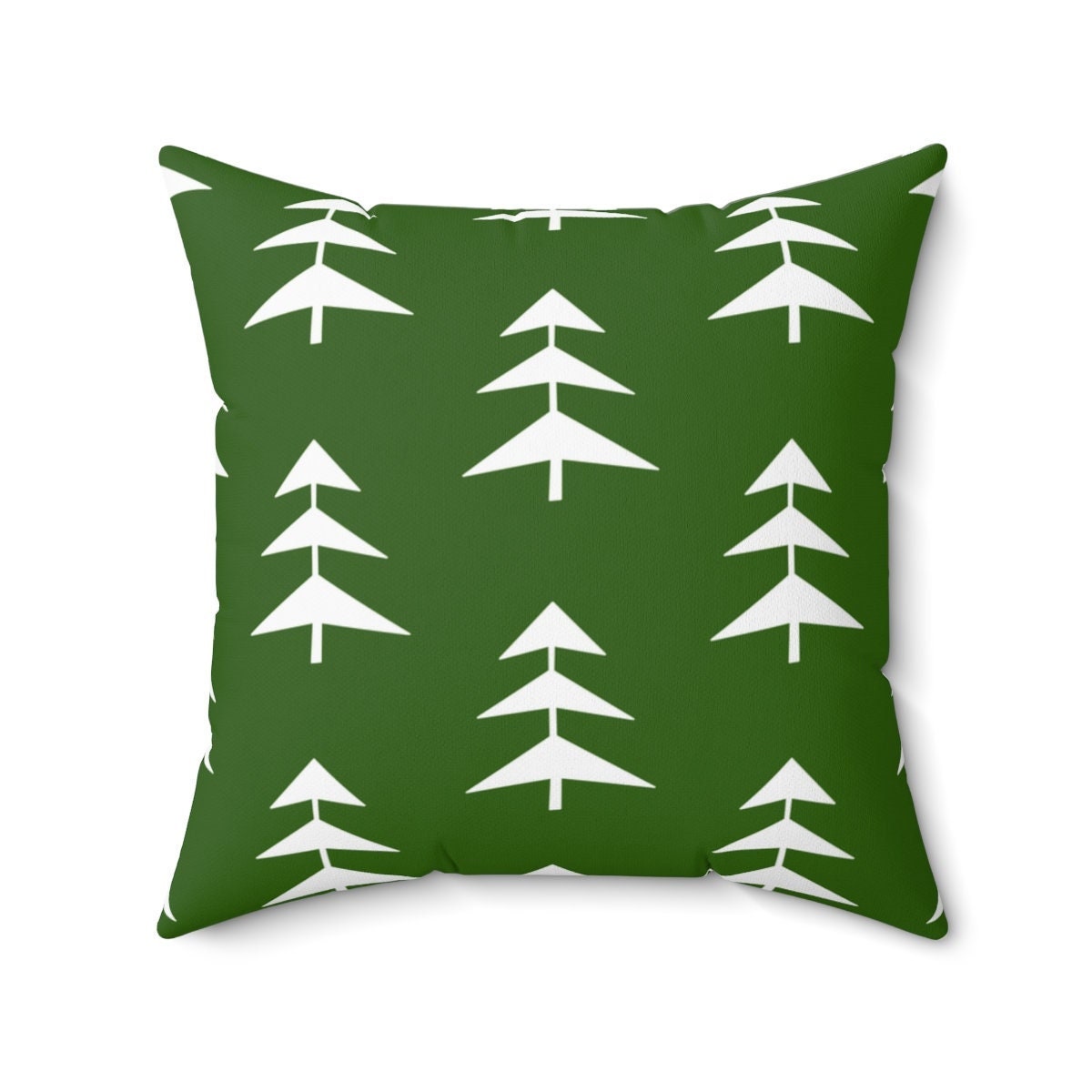 Minimalist Emerald Green Christmas Tree Pillow Cover, Modern Xmas Decor, Green Winter Pillow, Holiday Throw Pillow Sham