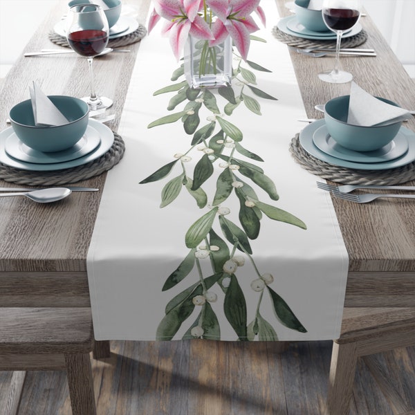 Winter Greenery Table Runner Etsy
