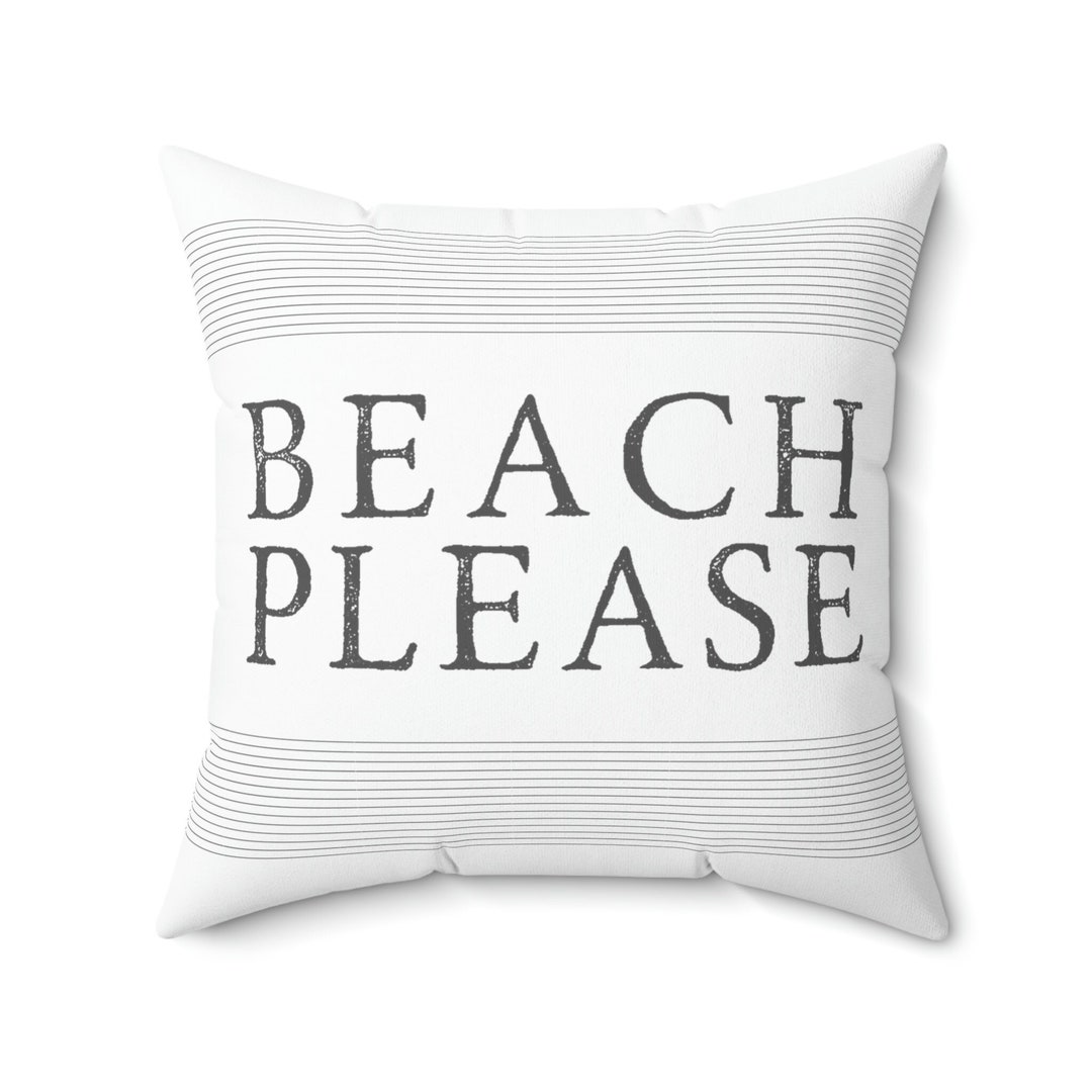 Beach Please Pillow Cover Coastal Pillow Cover Nautical Etsy