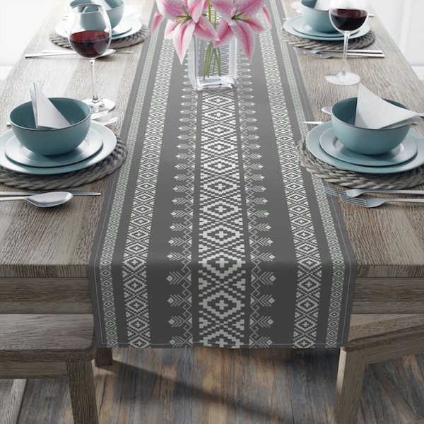 Grey Table Runner Etsy