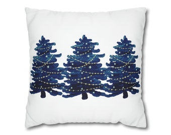 Blue Christmas Pillow, Coastal Christmas, Blue Holiday Decor, Blue Xmas Pillow, Lumbar Pillow, Blue Throw Pillow, Blue Christmas Decorations