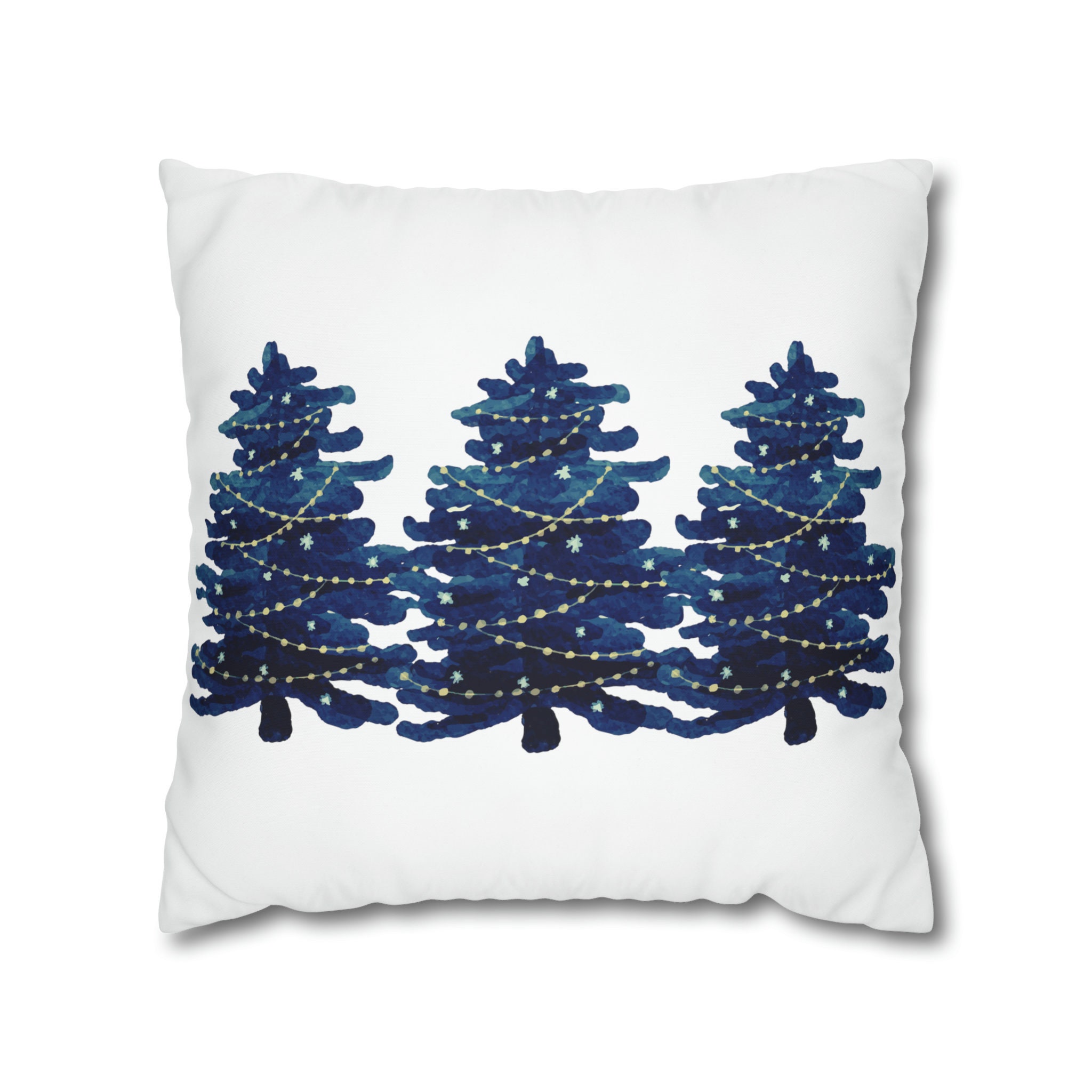 Pack of 1 Blue Christmas Gnomes Outdoor Pillow with Insert, Waterproof  Lumbar Pillows for Recliner, Xmas Tree Snowflake Winter Blue Chaise Lounge