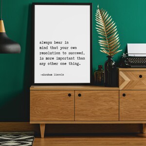 Poster con citazione di Abraham Lincoln, citazione sugli obiettivi, poster motivazionale, arte della parete dell&#39;imprenditore, senza cornice, arte della citazione dell&#39;ufficio, dimensioni multiple