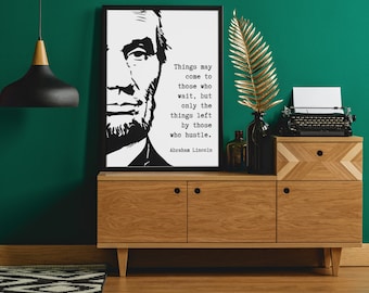 Poster con citazione di Abraham Lincoln, arte della parete di Lincoln, citazione presidenziale, poster di Lincoln, arte motivazionale per ufficio o classe, DIMENSIONI MULTIPLE
