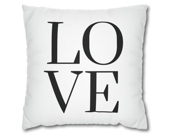 Black and White Pillow Cover, Love Pillow, Valentine's Pillow, Modern Throw Pillow, Spring Pillows, Black Valentine's Decor, MULTIPLE SIZES