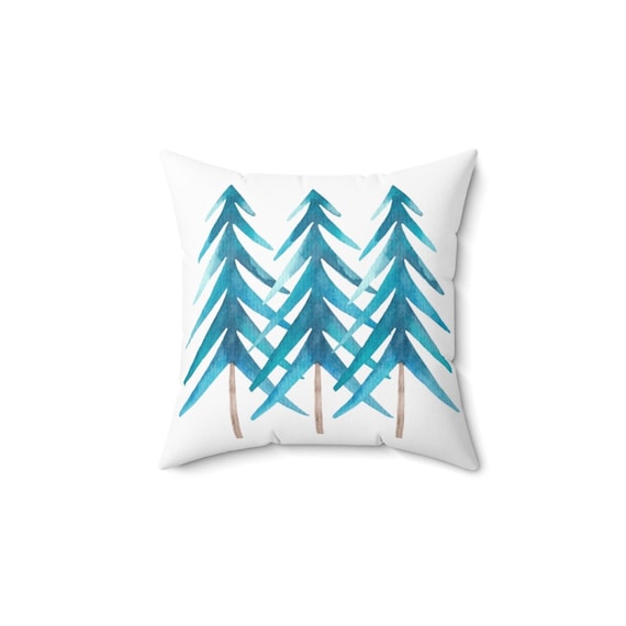 Teal Winter Pillow Cover, Coastal Christmas Decor, Modern Xmas Pillow, Turquoise Holiday Decor, Aqua Toss Pillow, MULTIPLE SIZES