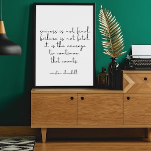 Winston Churchill Quote, Success Is Not Final, Growth Mindset Poster, Classroom Art, Office Art, Success Quote, MULTIPLE SIZES