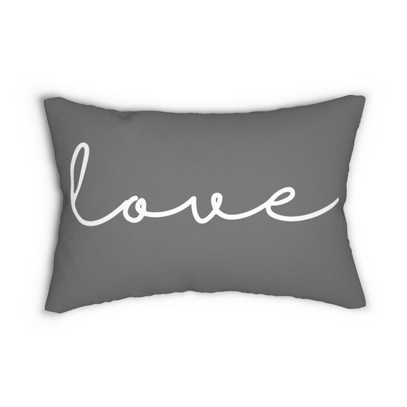 Grey love pillow 2025