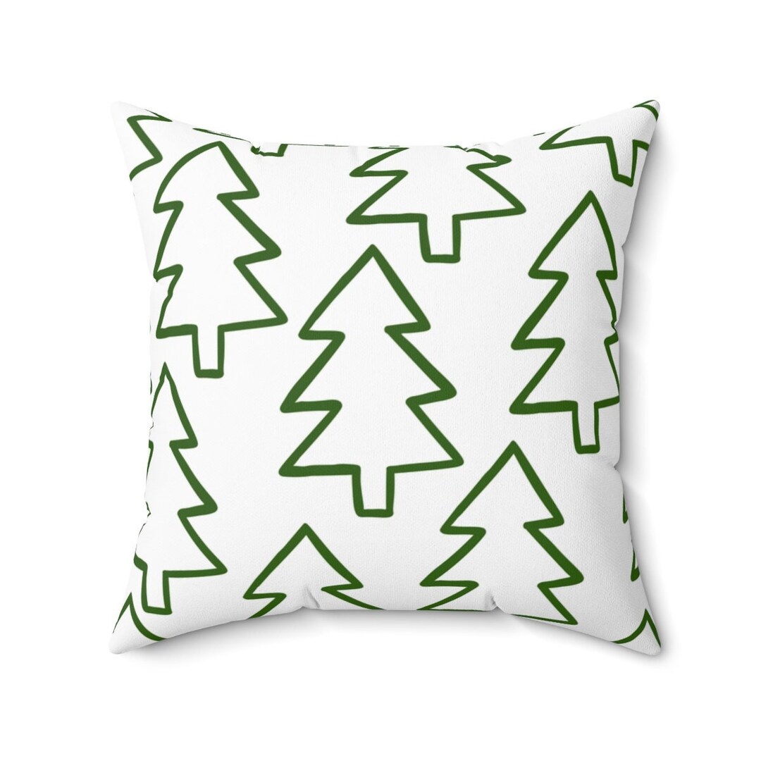Modern Christmas Pillow, Green, Coastal Christmas, Winter Pillow, Green