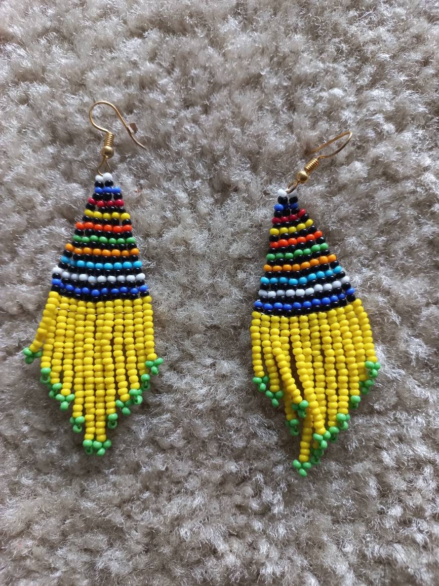 African Print Earrings for Women Afrocentric Earring Black From Kenya ...