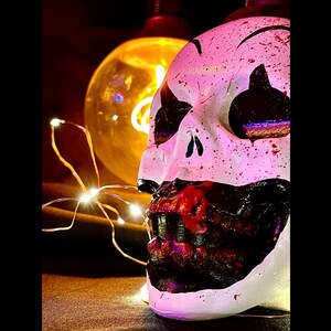 Terrifier/Art the Clown inspired glass Crystal Head Skull. Vase, Decanter, Home Decor, Gothic Gift, Birthday, Christmas Gift, Hand Painted