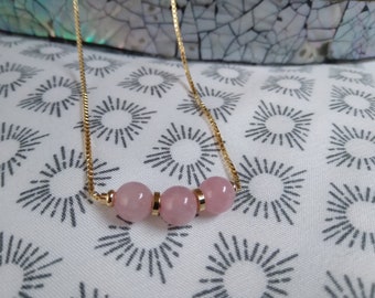 Rose Quartz Necklace, Madegascar Rose Quartz, Valentines Day Gift, Girlfriend Necklace, Pink Gemstone Necklace