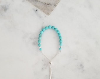 Turquoise Bracelet, Adjustable Silver Bracelet, Sky Blue Turquoise, Girlfriend Gift, Best Friend Gift, December Birthday Bracelet