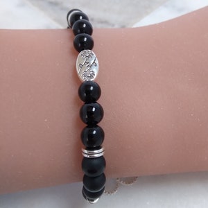 Adjustable Bracelet, Gemstone Bracelet, Black Onyx Bracelet, Best Friend Gift, Gift for Her image 3