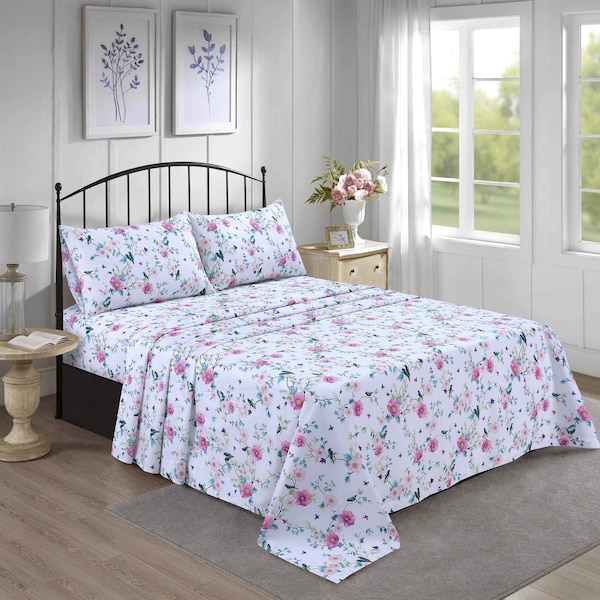 Ensemble de 4 draps de qualité supérieure 100 % coton 300 fils Cotton Alley™ - Poche profonde Convient aux matelas jusqu'à 40,4 cm (15 po.)