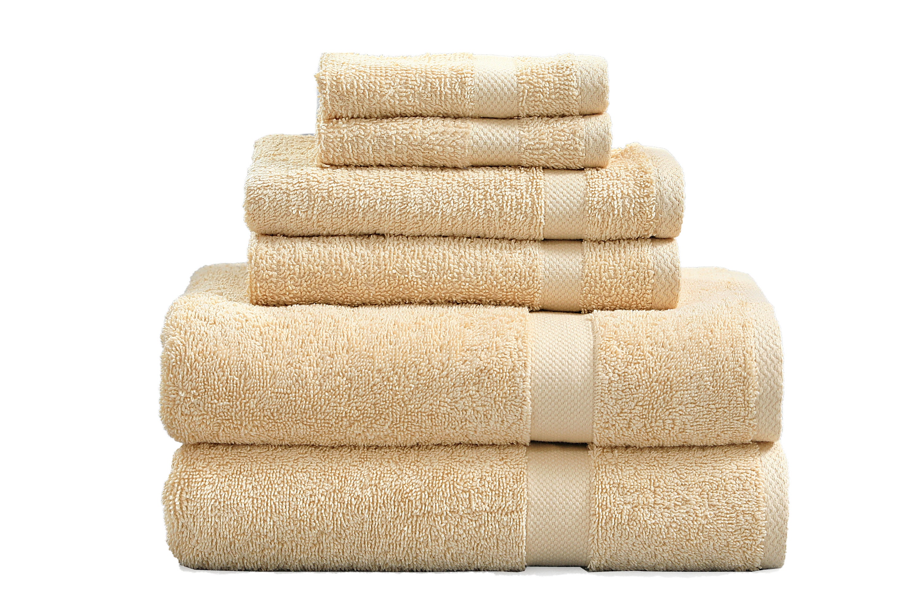 Cotton Alley 100% Cotton Bath Towel Set 6 Pcs 2 Bath Towels - 2 Face Towels  - 2 Wash Cloths - Soft & High Absorbent White