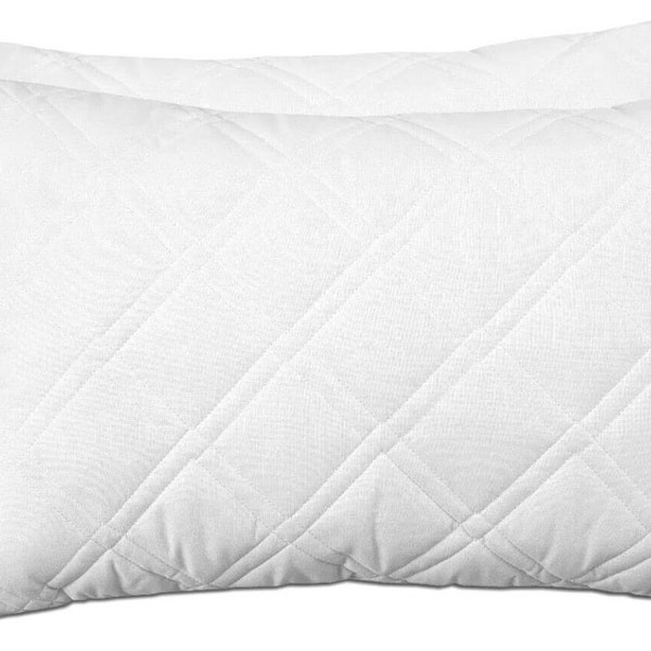 Set of 2 Premium Quilted Pillow Protectors with Zipper,Soft Quilted Pillow Covers 100% Cotton, Bed Bug Proof,Easy to Care (20 x 30) Set of 2
