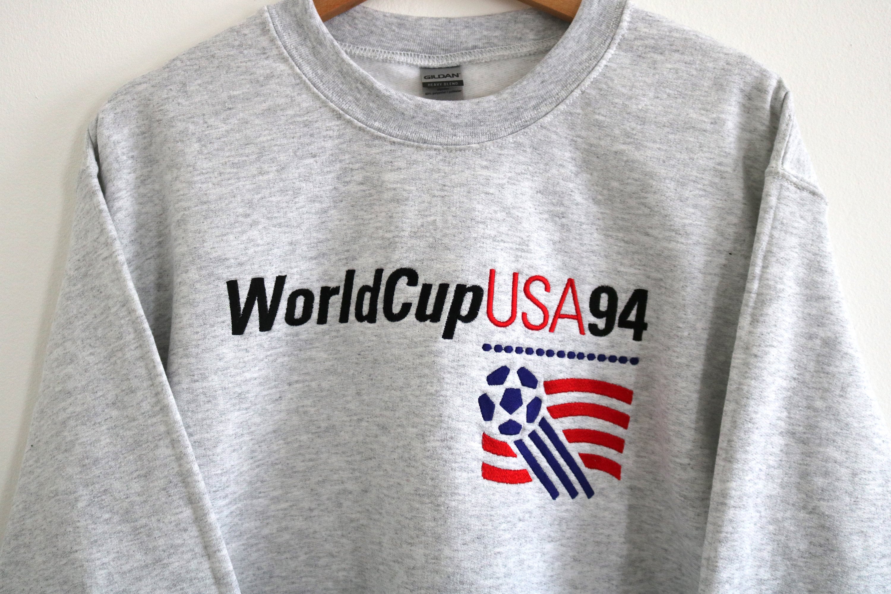 World Cup USA 1994 Crewneck Sweatshirt, Embroidered Football World Cup USA 1994 Crewneck Sweatshirt, Embroidered Football