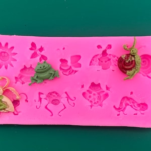 Mini Insects Silicon Mold-Bugs Mold-Nature Mold-Insect Molds-Happy Face Sun Mold-Chocolate Mold-Moth Silicon Mold-Clay Molds-Fondant Mold