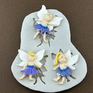 Mini Fairies Silicone Mold-Fairy Mold-Fairy Girls Mold-Fairy Silicone Mold-Fairies Resin Mold-Fairies Clay Mold-Fairy Fondant Mold-Food Safe