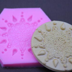 Mandala Silicon Mold-Medallion Mold-Resin Mold-Clay Mold-Jewelry Mold-Fondant Mold