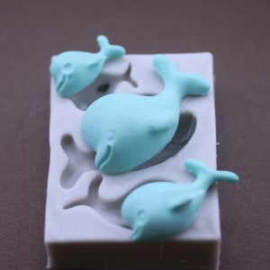 Dolphin Silicon Mold- Dolphins Fondant Mold-Sea Life Silicon Mold-Sea Creatures Mold-Dolphin Mold-Candy molds-Ocean Silicon Mold-Resin Mold