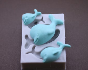 Dolphin Silicone Mold: Sea Life Candy, Fondant, Resin