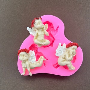 Cherub Angels Silicone Mold-Cherub Mold-Angel Mold-Guardian Angel Silicone Mold-Resin Mold-Clay Mold-Chocolate Mold-Fondant Mold-Food Safe