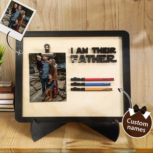 Personalized Lightsaber &#39;I Am Their Father&#39; Wooden Sign - Custom Star Wars Inspired Gift for Dad, Father&#39;s Day, Birthday Present