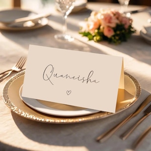 Nombres de lugares de boda personalizados / Tarjetas de nombre de lugar de mesa de boda mínimas / Decoración elegante de la mesa de boda