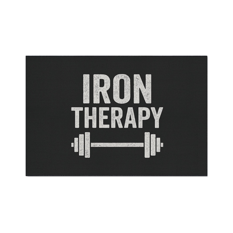 Iron Therapy barbell floor mat | Gym Decor | Fitness mat image 3