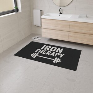 Iron Therapy barbell floor mat | Gym Decor | Fitness mat image 6