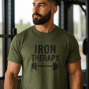 Iron Therapy T-Shirt: Unisex Softstyle Cotton Gym Tee