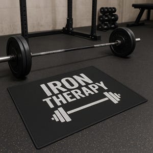 Skivstångsmatta i Iron Therapy | Gymdekor | Träningsmatta