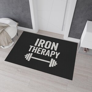 Iron Therapy barbell floor mat | Gym Decor | Fitness mat image 5