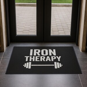 Iron Therapy barbell floor mat | Gym Decor | Fitness mat image 2