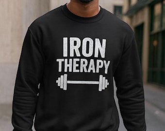 Unisex Iron Therapy Sweatshirt, Fitness Apparel, Gym Lover Gift, Workout Motivation, Comfortable Crewneck