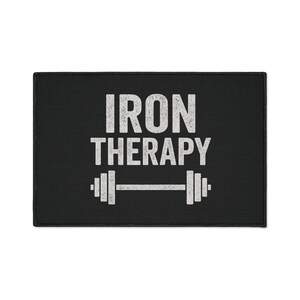 Iron Therapy barbell floor mat | Gym Decor | Fitness mat image 4